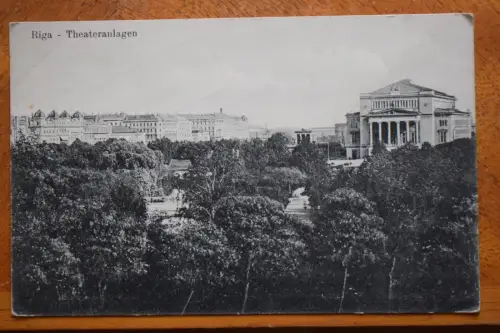 Ak Riga, Theateranlagen,  um 1917 gelaufen Feldpost