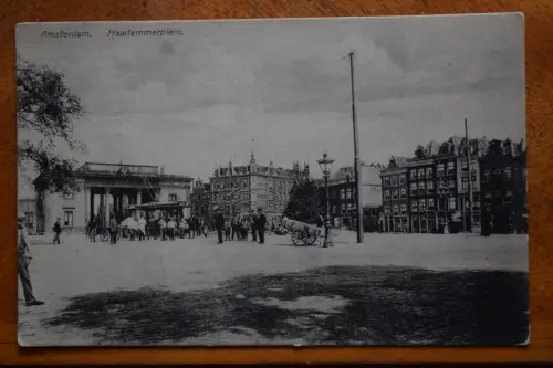 Ak Amsterdam, Haarlemmerplein,  um 1918 gelaufen