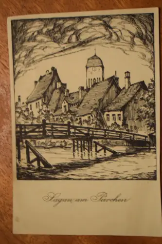 Ak Sagan, am Parchen um 1900, nicht gelaufen