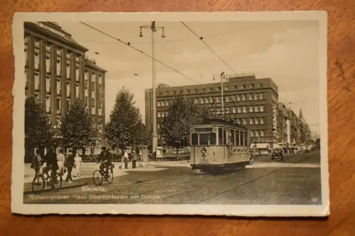 Ak Gleiwitz, Wilhelmstrasse, Haus Oberschlesien mit Defaka, 1920 nicht gelaufen