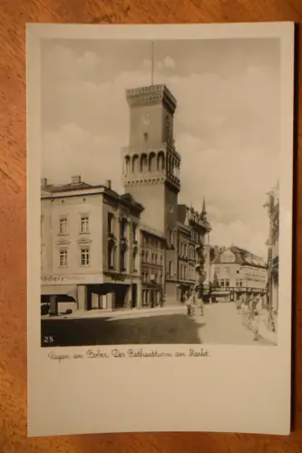Ak Sagan am Bober, Der Rathausturm am Markt, um 1920 nicht gelaufen
