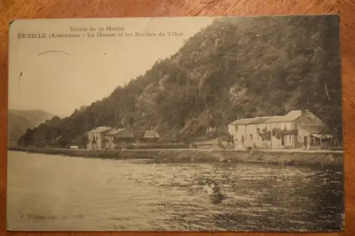 Ak Vallée de la Meuse, DEVILLE (Ardennes) - La Meuse et les Roche de Tihot, 1914