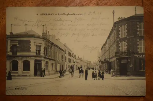 Ak Epernay - Rue Eugegéne - Mercier, um  1914 gelaufen