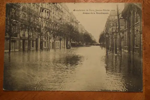 Ak Indonation de Paris, Janvier-Février 1910, Avenue de Bourdonnais, 1910 gel.