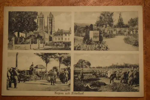 Ak Noyon mit Friedhof, um 1910 nicht gelaufen