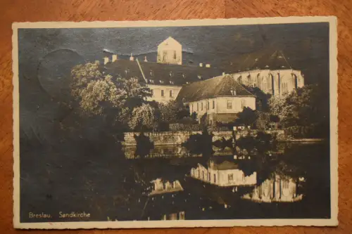 Ak Breslau Sandkirche,  um 1943 gelaufen