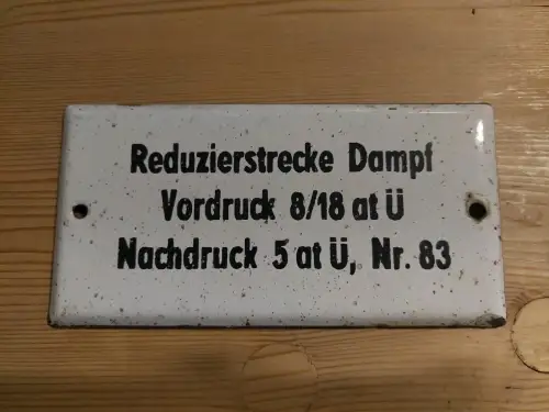 Emailleschild, Schild Emaille, Email, Bahn, Maschinenbau