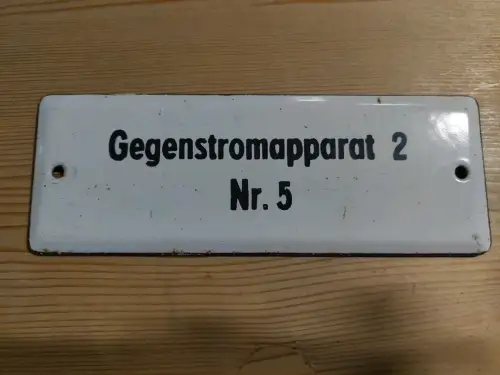 Emailleschild, Schild Emaille, Email, Bahn, Maschinenbau