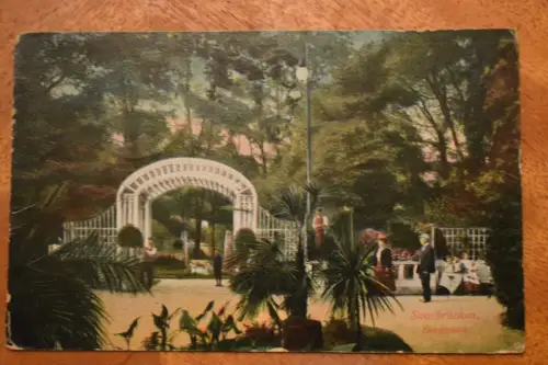 Ak Saarbrücken, Stadtpark, 1917 gelaufen