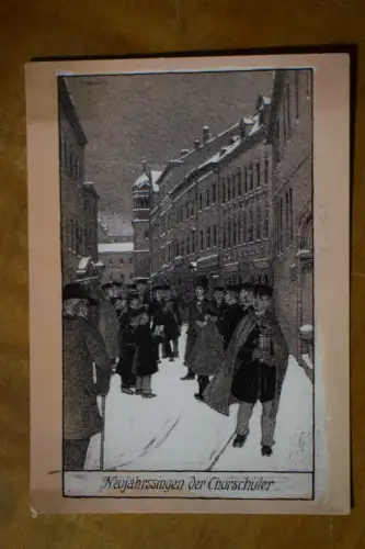 Ak Halle (S.), Neujahrssingen der Chorschüler, Knaben des Stadtsingechores