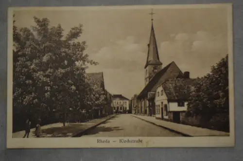 Ak Rheda - Kirchstraße,  Bahnpost 1937 gelaufen
