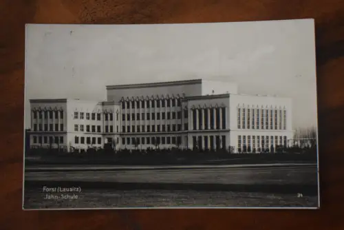Ak Forst (Lausitz), Jahn Schule, 1929 gelaufen