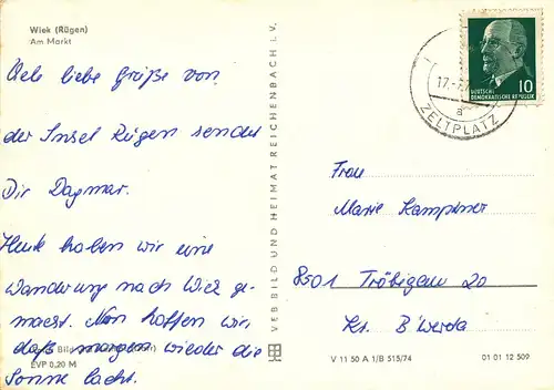 Ak Wiek (Rügen) Am Markt