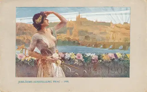 Ak Prag Jubiläums-Ausstellung 1908 Handels- und Gewerbekammer