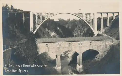 Ak Hundwil / Alte u. neue Hundwilerbrücke