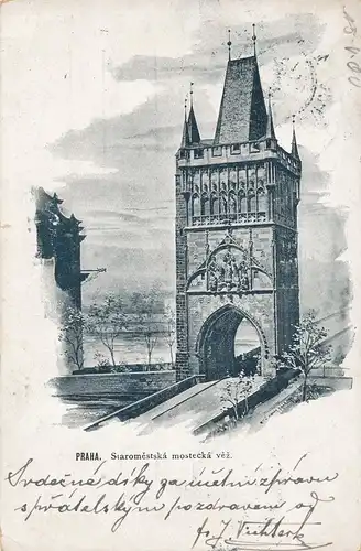 Ak Praha. Staomestska mostecka vez.