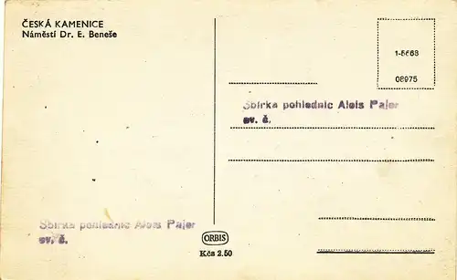 Ak Ceska Kamenice Namesti Dr. E. Benese 