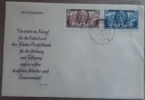 1954  5 Jahre Deutsche Demokratische Republik  Tagesstempel 8.10.1954  Bleicherode 