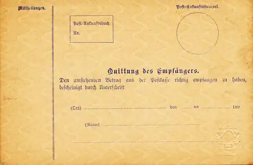 Bayern  Postanweisung MiNr. A 16 III