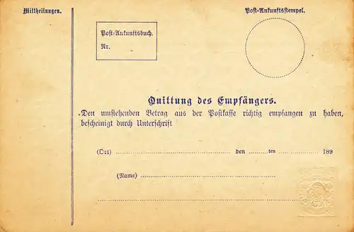 Bayern  Postanweisung MiNr. A 45 II