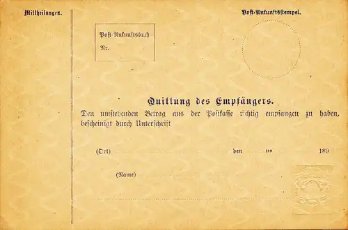 Bayern Postanweisung Mi.-Nr.: A 46 II