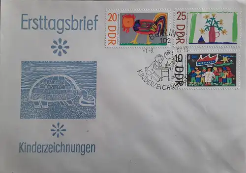 1967 Kinderzeichnungen FDC 2 (MiNr.1281,1283,1284)  SSt Berlin 1.6.67