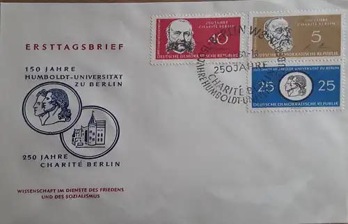 1960 150 Jahre Humboldt Universität zu Berlin   FDC 1 (MiNr.795,798,799)  SSt Berlin 4.11.60