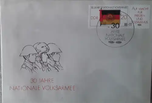 1986 30 Jahre Nationale Volksarmee  FDC   (MiNr.3001)  SSt Berlin 18.02.86