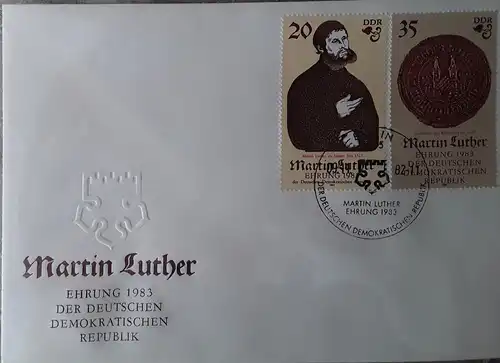 1982 500. Geburtstag von Martin Luther  FDC 2 (MiNr.2755,2756)  SSt Berlin 09.11.82