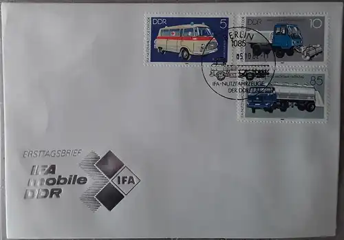 1982 IFA Nutzfahrzeuge der DDR  FDC 1 (MiNr.2744.2745,2749)  SSt Berlin 05.10.82