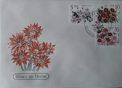 1982 Herbstblumen  FDC 1 (MiNr.2737.2738,2742)  SSt Berlin 21.09.82