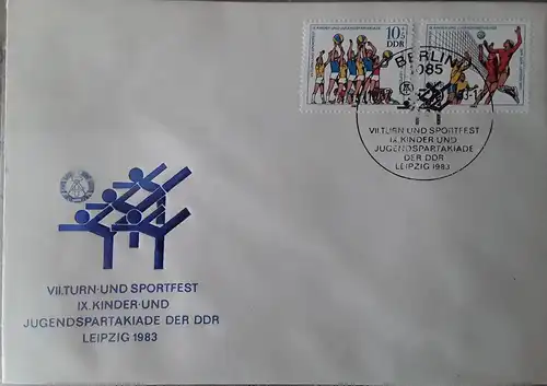 1983 VII. Turn- und Sportfest IX. Kinder- und Jugendspartakiade Leipzig  FDC  (MiNr.2814,2815)  SSt Berlin 19.07.83