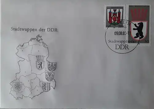 1983 Stadtwappen der DDR  FDC 1 (MiNr.2817,2821)  SSt Berlin  09.08.83