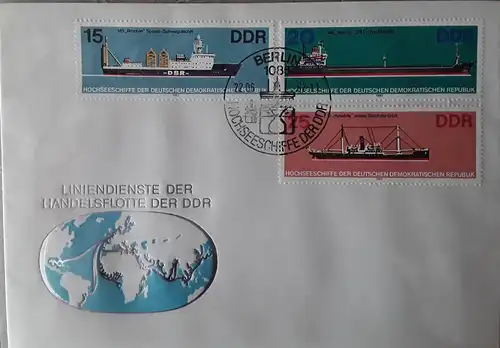 1982 Hochseeschiffe der DDR Handelsflotte   FDC 2 (MiNr.2711-2713)  SSt Berlin 22.06.82