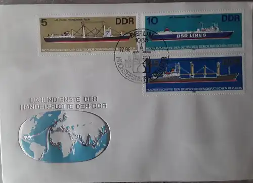 1982 Hochseeschiffe der DDR Handelsflotte   FDC 1 (MiNr.2709,2710,2714)  SSt Berlin 22.06.82