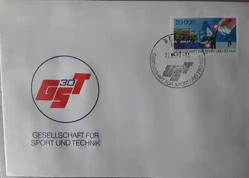 1982 30 Jahre Gesellschaft für Sport und Technik GST  FDC  (MiNr.2715)  SSt Berlin 22.06.82