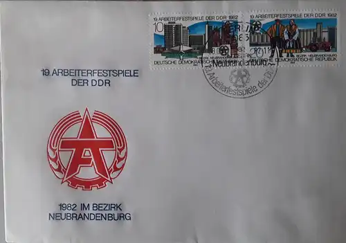 1982 Arbeiterfestspiele der DDR Bezirk Neubrandenburg  FDC  (MiNr.2706,2707)  SSt Berlin 08.06.82