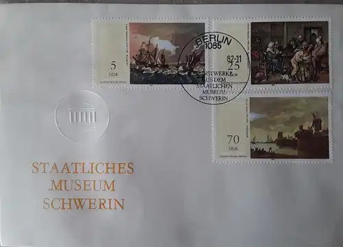 1982 Staatliches Museum Schwerin  FDC 1 (MiNr.2726,2729,2731)  SSt Berlin 10.08.82