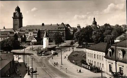 Ak Plauen i. Vogtl. Tunnel mit Rathaus