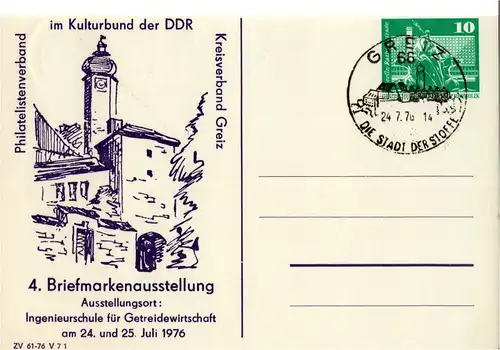 PP 16 A  / 22 - 76 4. Breifmarkenausstellung in Greiz