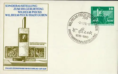 PP 16 A  / 1 - 76 Sonderausstellung zum 100. Geburtstag von Wilhelm Pieck in Guben