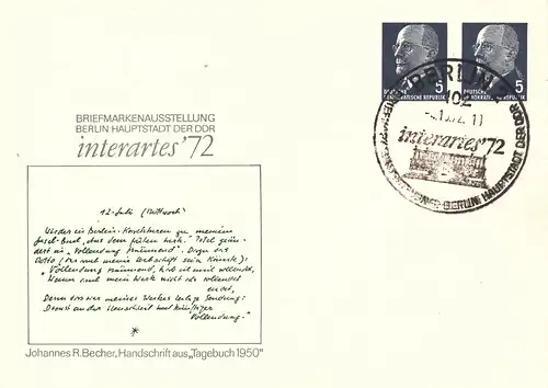 PP 12 / 5-72  interartes '72 Johannes R. Becher