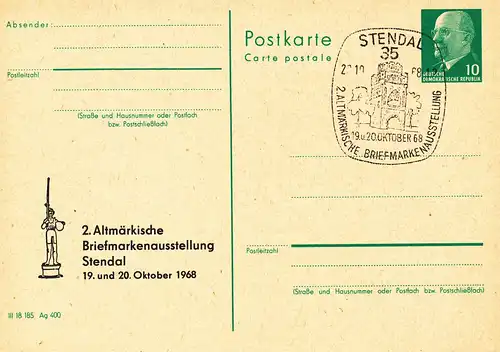 P 75 Teil A / 5-68 (C 11) 2. Altmärkische Briefmarkenausstellung in Stendal