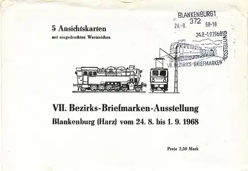 Briefumschlag Blankenburg VII. Bezirks- Briefmarken - Ausstellung 1968