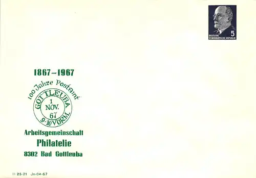 PU 14 (2-67)  100 Jahre Postamt Bad Gottleuba