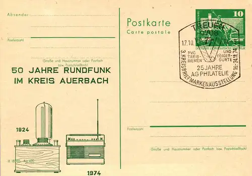 Treuen P 79 - 13/74 SSt.  50 Jahre Rundfung im Kreis Auerbach 