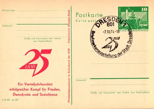 Dresden - 25 Jahre DDR P 79 - 10/74 SSt. 