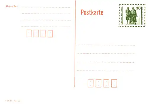 Pk Wertstempel Goethe-Schiller-Denkmal MiNr. P 107