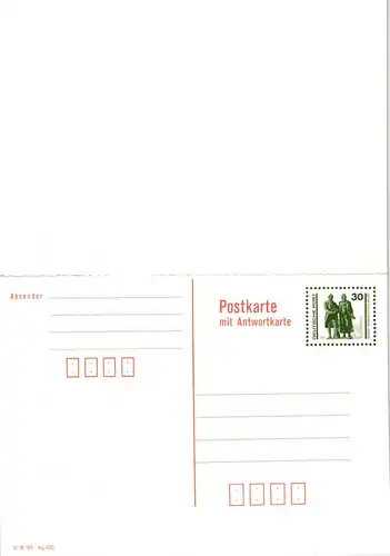 Pk Wertstempel Goethe-Schiller-Denkmal MiNr. P 108