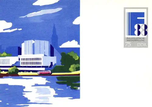 Pk Symbol der Philatelistischen Weltausstellung Finlandia 1988 MiNr. P 100